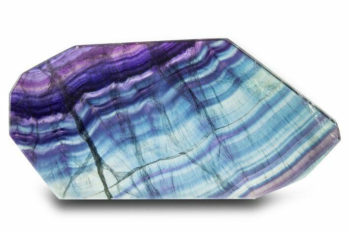 Colorful, Polished Rainbow Fluorite Slab #320034